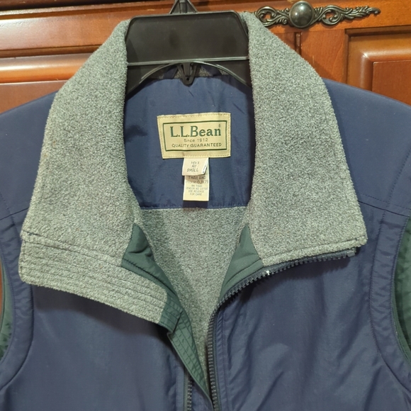 👉L.L. Bean Polartec Vest Men's Small Navy Gray Fleece Inside Sleeveless Jacket - Picture 9 of 12